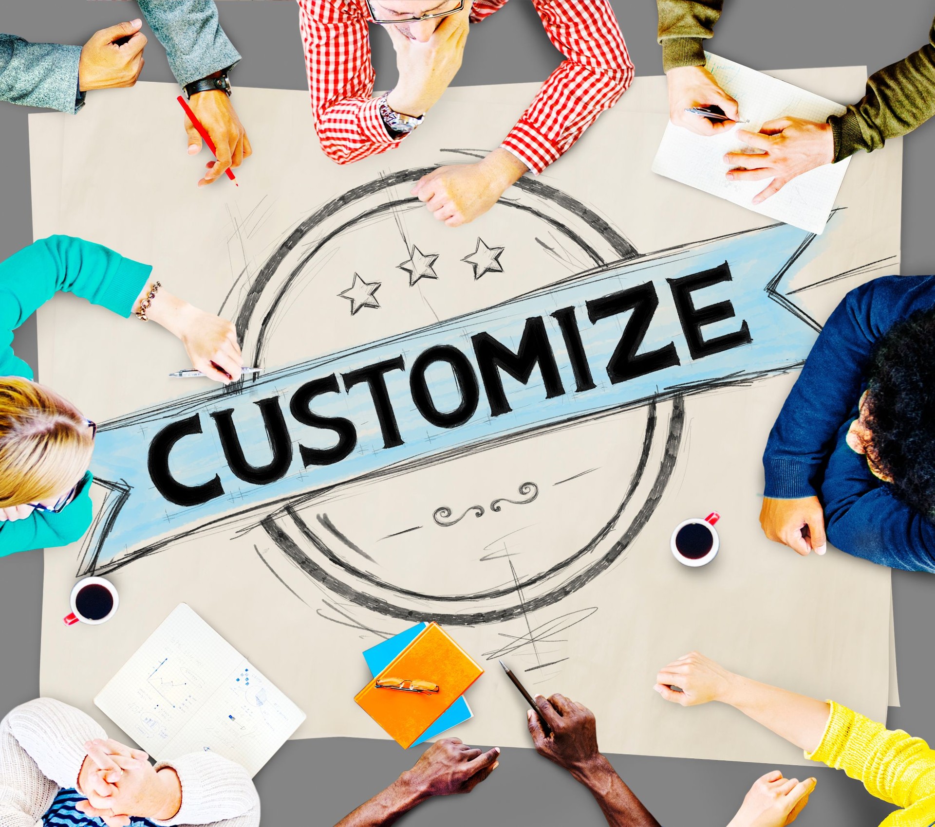 Customize Adjust Personalise Banner Badge Concept